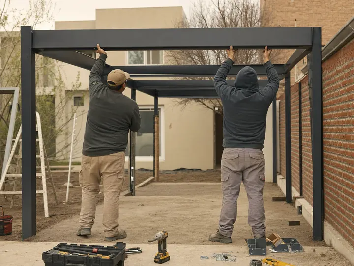 Montaje e instalación de una estructura metálica en obra